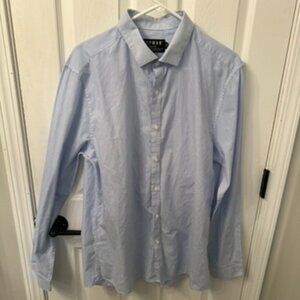 Topman Button Down Blue and White Stripe